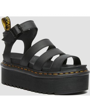 Dr. Martens Sandali platform di pelle blaire hydro stile gladiatore - Nero