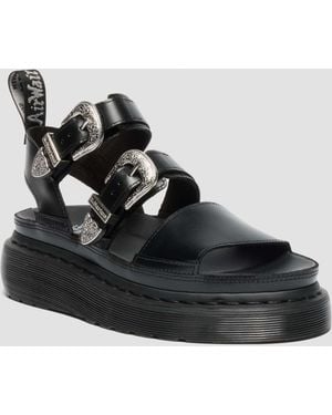 Dr. Martens Cuero sandalias gryphon quad gladiator de piel - Negro