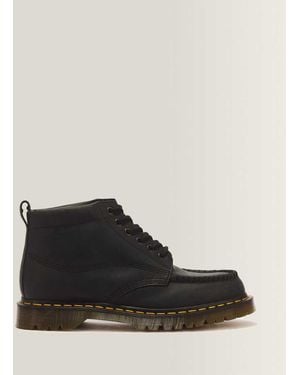 Dr. Martens Lowell Chukka 6 Eye Crazy Horse Leather Moc Toe Boots - Black