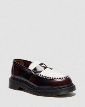 Dr. Martens Penton Heart Two-Tone Rub-Off Leather Loafers - White