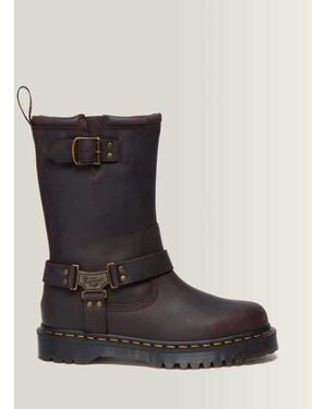 Dr. Martens Anistone Hi Leather Biker Boots - Black