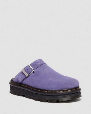 Dr. Martens Zebzag Suede Casual Slingback Platform Mules - Purple
