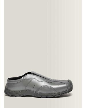 Dr. Martens Aurix Satin Finish Leather Mules Shoes - Grey