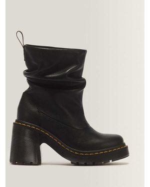 Dr. Martens Kasey Lo Virginia Leather Heeled Boots - Black