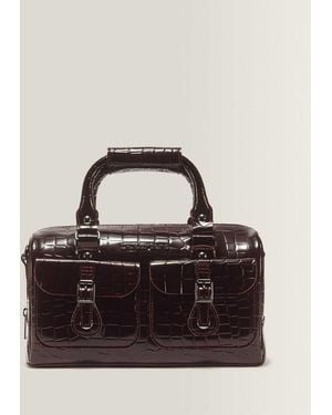 Dr. Martens Top Handle Croc Emboss Leather Bag - Black