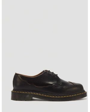 Dr. Martens 1461 Ri 3 Eye Analine & Vintage Smooth Leather Shoes - Black