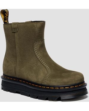 Dr. Martens Zebzag RIGGER Slip On Nubuck Boots - Green