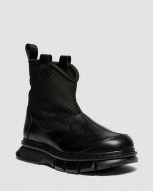 Dr. Martens Waxy Leather Qubist Rigger Boots - Black