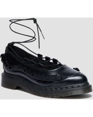 Dr. Martens Elphie Ii Frill Leather Ballet Flats - Blue