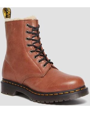 Dr. Martens 1460 Serena Faux Fur Lined Leather Lace Up Boots - Brown