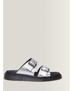 Dr. Martens Josef Metallic Leather Slides - White