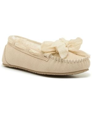 Minnetonka Bow Trapper Slipper - Natural