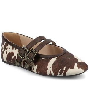 Journee Collection Florene Mary Jane Flat - Brown