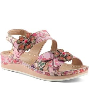 L'ARTISTE Calista Flow Wedge Sandal - Pink