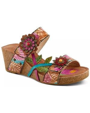 L'ARTISTE Moai Wedge Sandal - Brown
