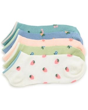 Kelly & Katie Novelty Waffle No Show Socks 5 Pack - Multicolor