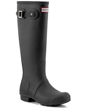 HUNTER Original Back Adjustable Tall Rain Boot - Black