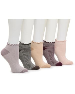 Kelly & Katie Lettuce Trim No Show Socks 5 Pack - Black