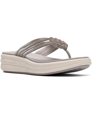Clarks Drift Gem Wedge Sandal - Gray