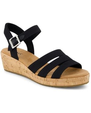 TOMS Julia Espadrille Wedge Sandal - Black