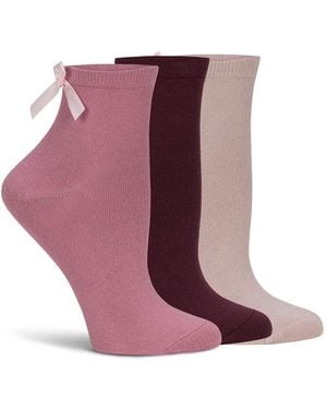 Lemon Powder Girly Crew Socks 3 Pack - Pink