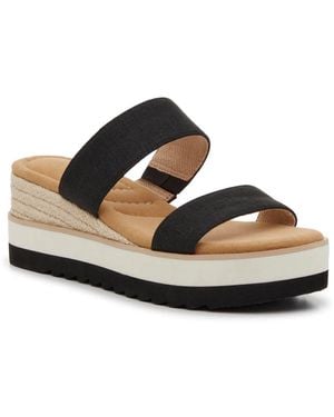 Kelly & Katie Wide Width Tiama Espadrille Wedge Sandal - Black