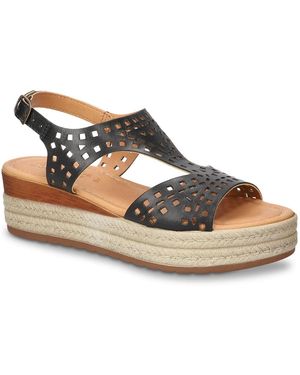 Bella Vita Ann Espadrille Wedge Sandal - Black
