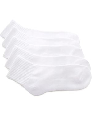 Mix No 6 Athletic Cushioned Performance Quarter Crew Socks 5 Pack - White