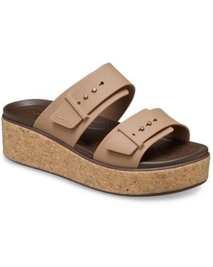 Crocs™ Brooklyn Cork Buckle Wedge Sandal - Black