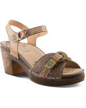 L'ARTISTE Upper Buck Platform Sandal - Metallic