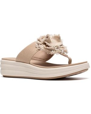 Clarks Cloudsteppers Drift Rose Wedge Sandal - Gray