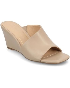 Journee Collection Clementine Wedge Sandal - Black