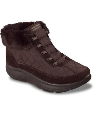Skechers Wide Width Slipins Onthego Encore Cozy Fit Maisie Bootie - Brown