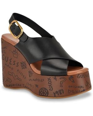 Guess Yarisel Wedge Sandal - Black