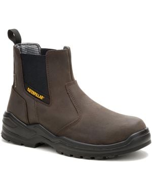 Caterpillar Wide Width Striver Steel Toe Chelsea Work Boot - Black
