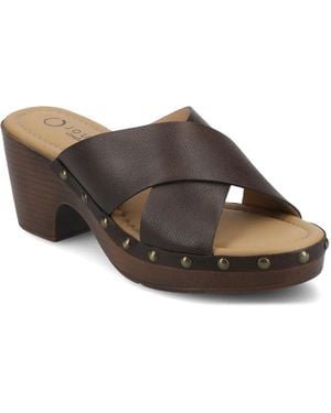 Journee Collection Silvana Platform Sandal - Brown