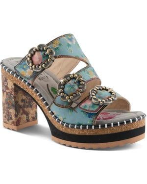 L'ARTISTE Mile Marker Platform Sandal - Blue