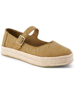 TOMS Carolina Mary Jane Platform Espadrille Slipon - Metallic