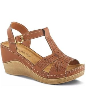 Flexus by Spring Step Natala Wedge Sandal - Brown