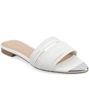 Journee Collection Feather Sandal - White