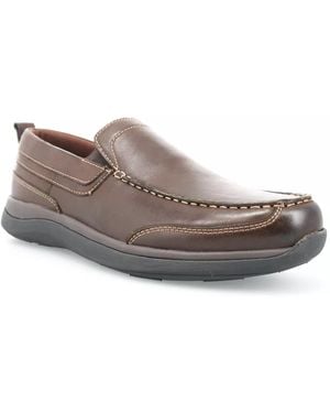Propet Wide Width Preston Boat Shoe - Gray