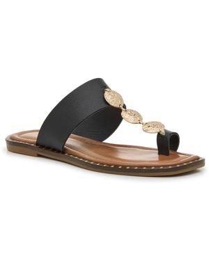 Coach and Four Penny Coin Sandal - Black