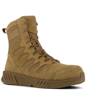 Reebok Work Floatride Energy Safety Toe 8" Tactical Boot With Side Zipper - Brown