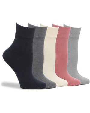 Crown Vintage Solid Ankle Socks 5 Pack - Multicolor