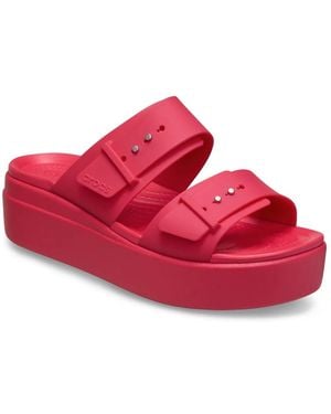 Crocs™ Brooklyn Low Wedge Sandal - Red