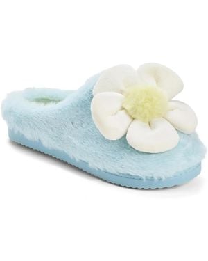 Dearfoams Rosie Furry Icon Clog Slipper - Blue