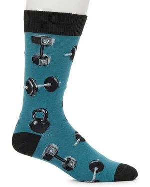 Socksmith Do You Lift Bro Crew Socks - Blue