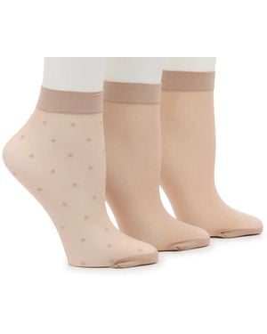Steve Madden Sheer Dot Ankle Sock Set 3 Pack - Black
