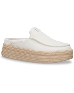 HEYDUDE Austin Lift Espadrille Platform Slipon - White