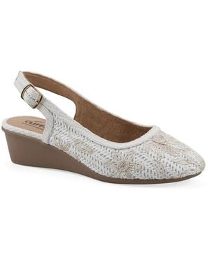 White Mountain Boris Wedge Pump - Metallic
